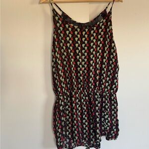 100% Viscose Geometric Patterned Romper, M